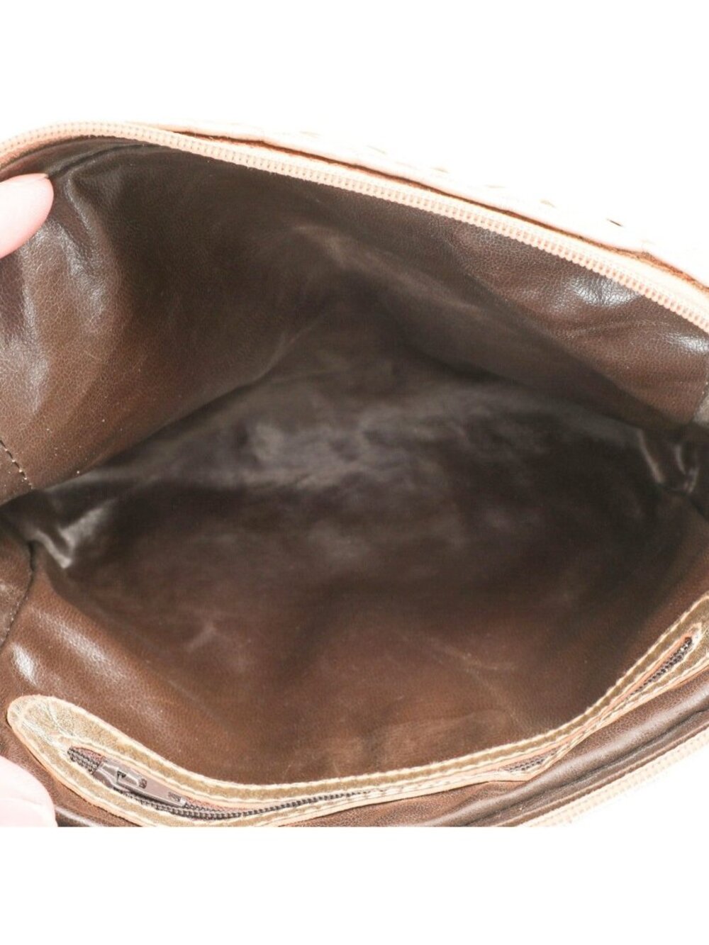 Vintage 70s 80s Metallic Gold Woven Leather Crossbody Bag - Picture 9 of 10